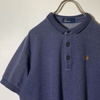 フレッドペリー(FRED PERRY)のフレッドペリー FRED PERRY ロゴ刺繍 半袖 ポロシャツ 紺 L 日本製(ポロシャツ)