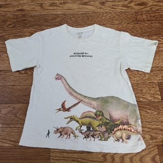 ユニクロ(UNIQLO)のユニクロキッズTシャツ140 ホワイト(恐竜とﾋﾄ)(Tシャツ/カットソー)
