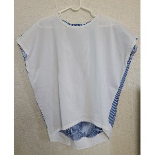 ブルーレイクマーケット　シャツ　ホワイト&ブルーストライプ(Tシャツ(半袖/袖なし))