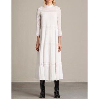 オールセインツ(All Saints)の美品！定価4万円ほど　ALLSAINTS＊七分袖レースドレス(ロングワンピース/マキシワンピース)