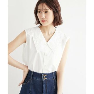 ロペピクニック(Rope' Picnic)の【ホワイト（10）】リンクコーデ/刺繍襟ブラウス(シャツ/ブラウス(長袖/七分))