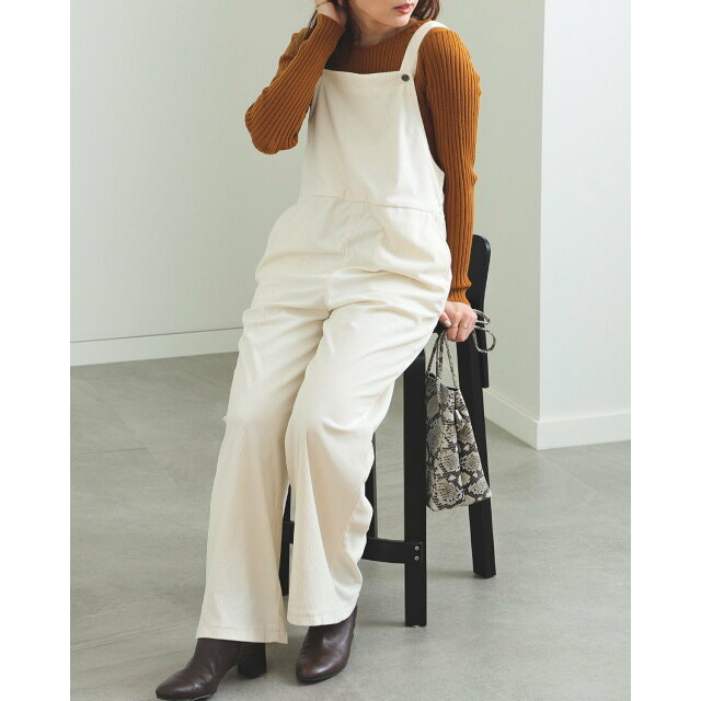 BEAMS(ビームス)の【IVORY】【M】BEAMS HEART / コーデュロイ サロペット レディースのパンツ(サロペット/オーバーオール)の商品写真