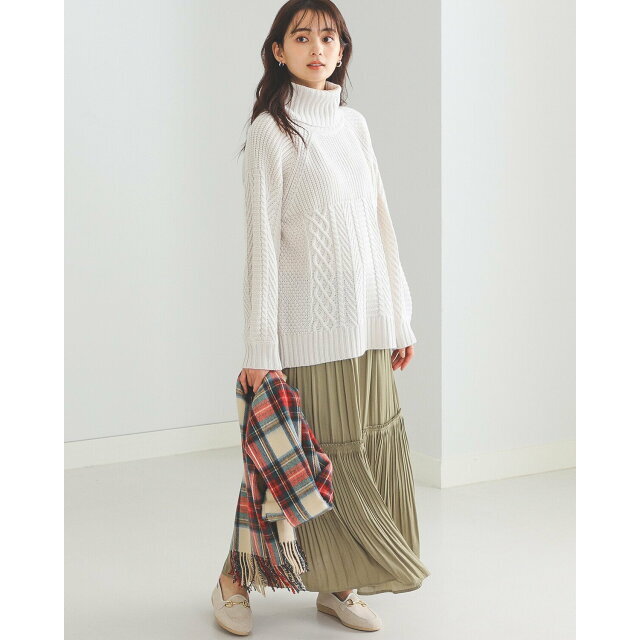 BEAMS(ビームス)の【KHAKI】BEAMS HEART / ティアード プリーツスカート レディースのスカート(ロングスカート)の商品写真