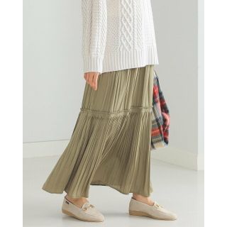 ビームス(BEAMS)の【KHAKI】BEAMS HEART / ティアード プリーツスカート(ロングスカート)