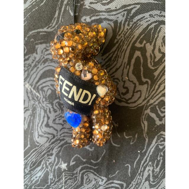 FENDI(フェンディ)の一点物！！！ハンドメイド FENDI ベアー ラインストーン キーチャーム ハンドメイドのアクセサリー(チャーム)の商品写真