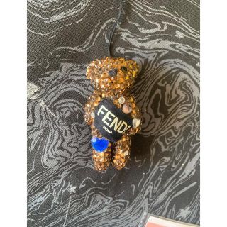 フェンディ(FENDI)の一点物！！！ハンドメイド FENDI ベアー ラインストーン キーチャーム(チャーム)