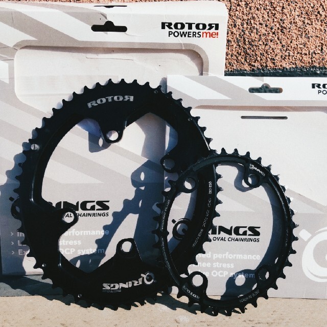 楕円チェーンリング ROTOR Q RINGS/ アウターインナー2枚セット | フリマアプリ ラクマ