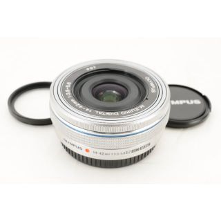 オリンパス(OLYMPUS)の【電動ズーム】オリンパス 14-42mm EZ パンケーキレンズ フィルター付(レンズ(ズーム))