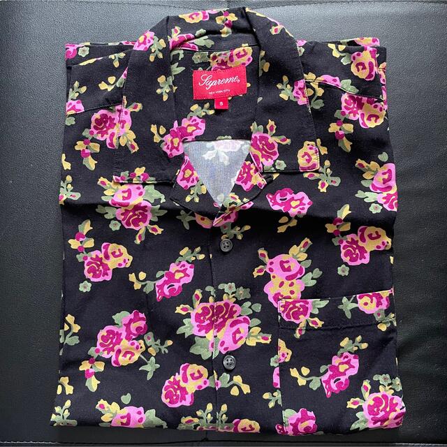 【L】Supreme Floral Rayon S/S Shirt Black