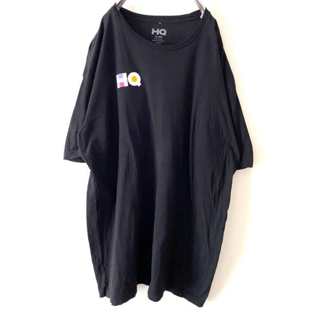 HQ ロゴ Tシャツ ブラック 黒色 2XL 古着 メンズのトップス(Tシャツ/カットソー(半袖/袖なし))の商品写真