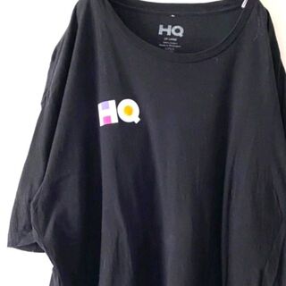 HQ ロゴ Tシャツ ブラック 黒色 2XL 古着(Tシャツ/カットソー(半袖/袖なし))