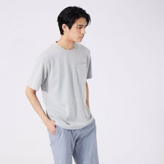 アバハウス(ABAHOUSE)の【ライトグレー】ツインフェイス カットオフ ポケTシャツ(Tシャツ/カットソー(半袖/袖なし))