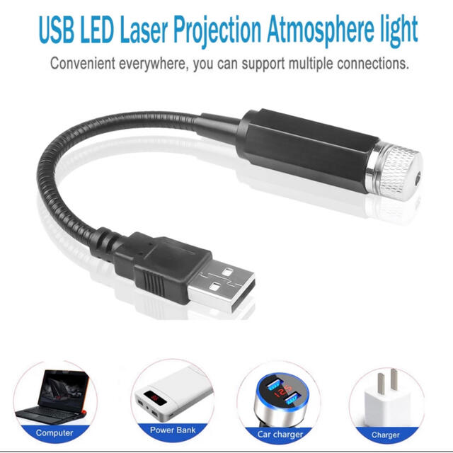 カー LEDライト イルミネーション プラネタリウム USB タイプ ブルー 1の通販 by ぱんダコ屋 即購入可能ですよ。｜ラクマ