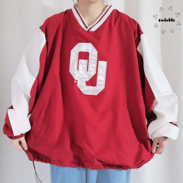 爆買い100%新品 NCAA オクラホマスーナーズ 刺繍 ナイロンプルオーバー