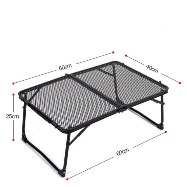 アイアンメッシュ スリム ミニテーブル ローテーブル折りたたみ机 軽量コンパクト スポーツ/アウトドアのアウトドア(テーブル/チェア)の商品写真