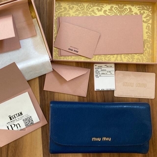 ミュウミュウ 長財布（ブルー・ネイビー/青色系）の通販 94点 | miumiu 