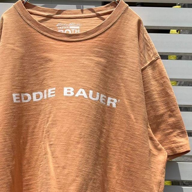 EDDIE BAUER エディー バウアー 淡橙杢 × 白  Tシャツ