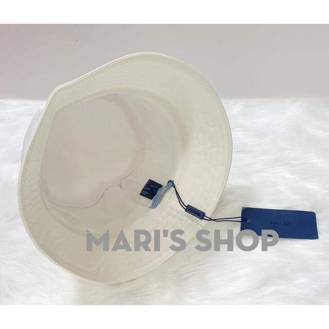 お得爆買い PRADA - PRADA プラダ 白 ハット バケットハット Lサイズの