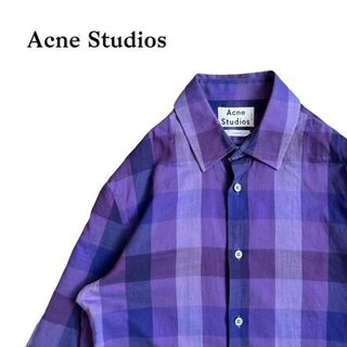 アクネストゥディオズ(Acne Studios)のAcne Studios　長袖シャツ　チェック柄　紫 アクネ(シャツ)
