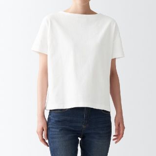 ムジルシリョウヒン(MUJI (無印良品))の無印良品 ボートネックTシャツ 美品(Tシャツ(半袖/袖なし))