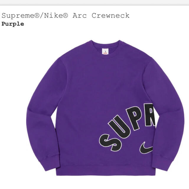 Supreme(シュプリーム)のSupreme / Nike Arc Crewneck Purple Lサイズ メンズのトップス(スウェット)の商品写真