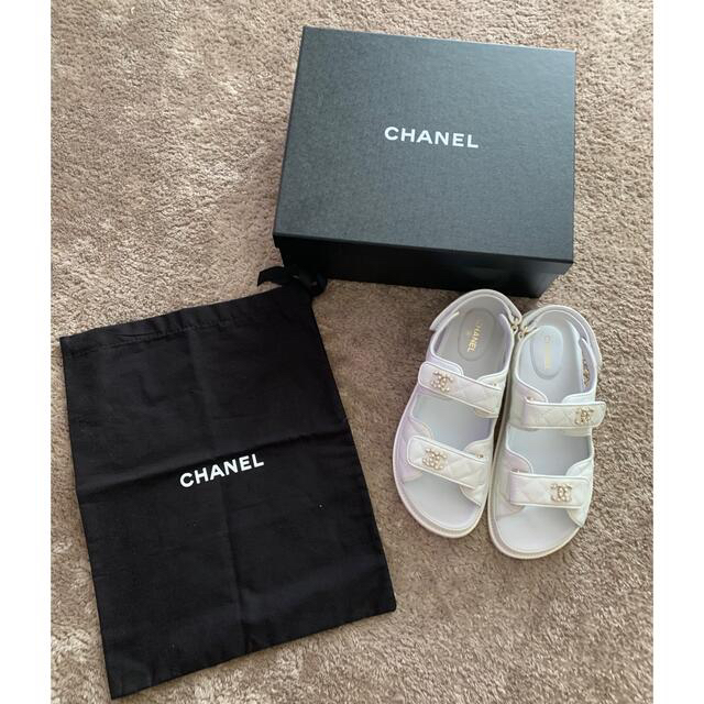 CHANEL シャネル ホワイト サンダル | www.jarussi.com.br