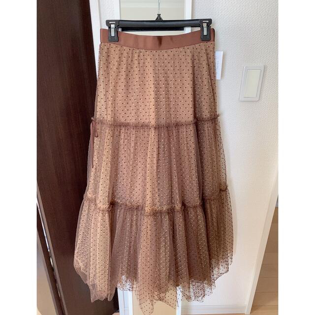 即納❗️ Layered Dot Tulle Long Skirt