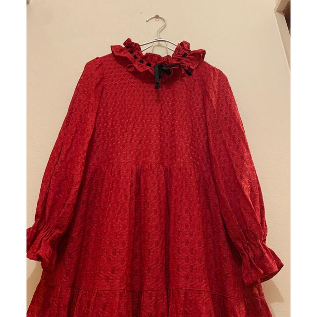 used スタンドフリルカラー♡総レース♡レトロワンピース♡ビンテージワンピース