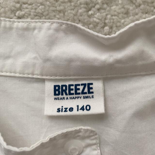 BREEZE(ブリーズ)の子供服★BREEZE★半袖シャツ★ノーカラー★ホワイト★140★計測あり キッズ/ベビー/マタニティのキッズ服男の子用(90cm~)(ブラウス)の商品写真