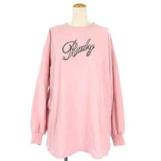 レディー(Rady)のレディ ロゴ ロング Tシャツ ロンT カットソー 長袖 コットン ピンク M(Tシャツ(長袖/七分))