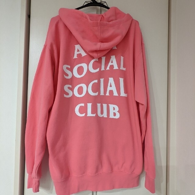 トップスAnti Social Social Club パーカー Lピンク