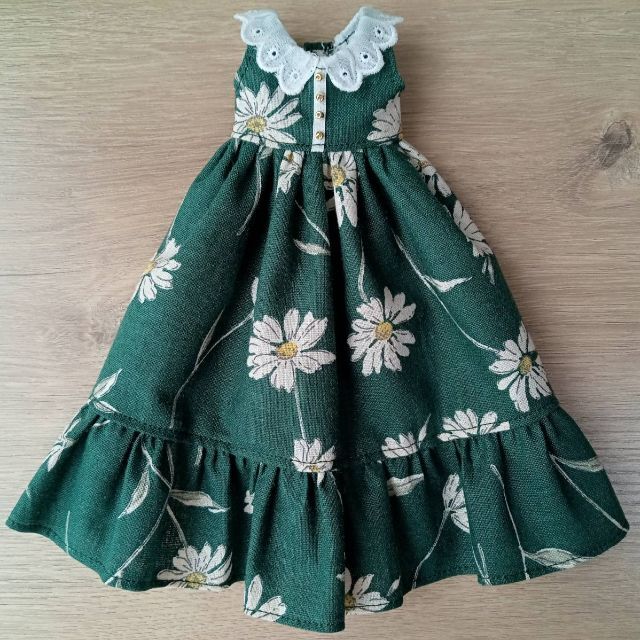 ハンドメイド マーガレット刺繍 ワンピース 暖かい ハンドメイド マーガレット刺繍 ワンピース 暖かい