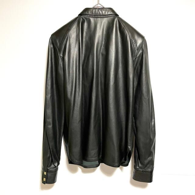 ボッテガヴェネタ ラムレザー ジャケット シャツ 羊革 ブラック-