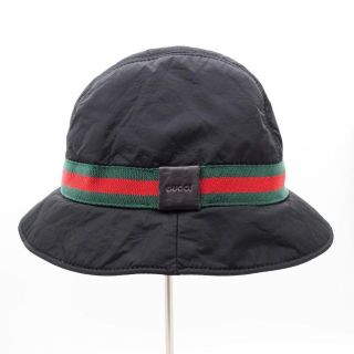 グッチ(Gucci)の《希少》GUCCI  バケットハット シェリーライン ロゴ ナイロン 帽子 M(ハット)