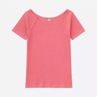 ユニクロ(UNIQLO)のUNIQLO リブバレエネックT（半袖）(カットソー(半袖/袖なし))