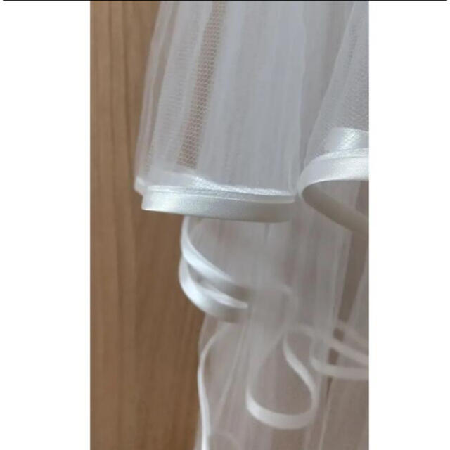 オフホワイトパイピングベール レディースのフォーマル/ドレス(ウェディングドレス)の商品写真