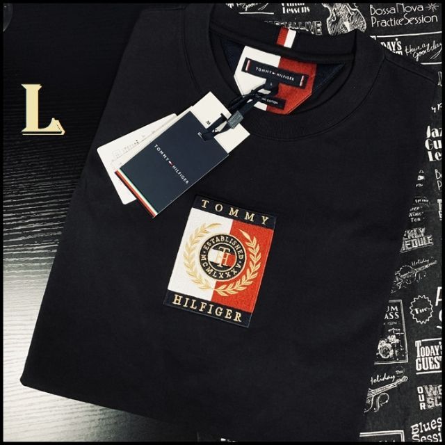 TOMMY HILFIGER(トミーヒルフィガー)のアイコンバッジTシャツ　北村匠海 着用商品 TOMMY×TAKUMI ブラックL メンズのトップス(Tシャツ/カットソー(半袖/袖なし))の商品写真