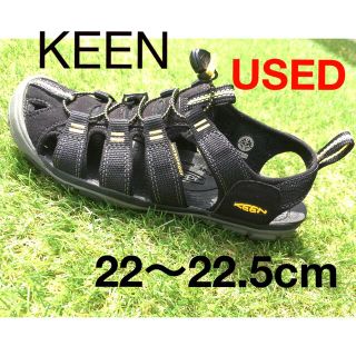 KEEN サンダル 22～22.5cm 黒 USED(アウトドアシューズ)