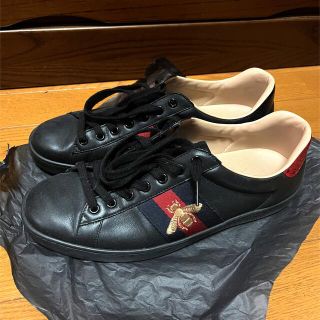 グッチ(Gucci)の美品 グッチ　スニーカー　エースビー　ブラック  メンズ(スニーカー)