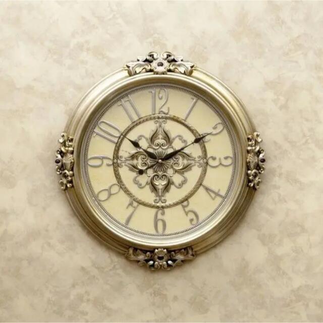 壁掛け 時計 ウォールクロック ゴールド ヨーロピアン アンティーク クラシック約38cm重量