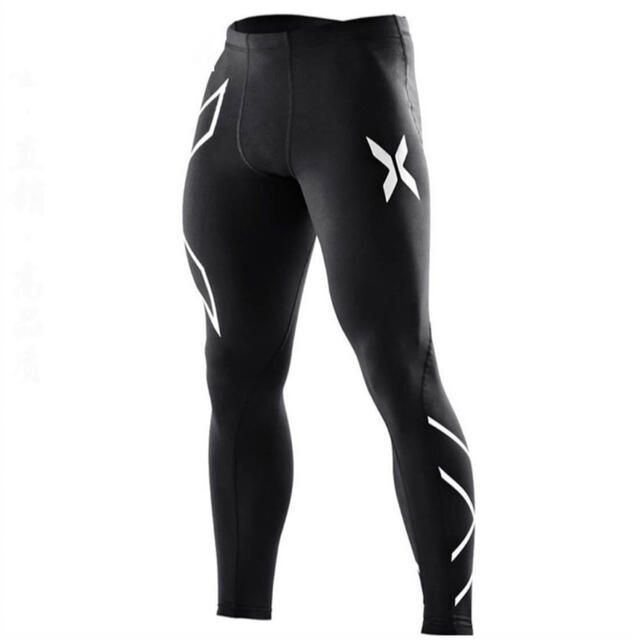 L【数量限定】2xu メンズ　コンプレッション　パンツ　レギンス　シルバー メンズのレッグウェア(レギンス/スパッツ)の商品写真