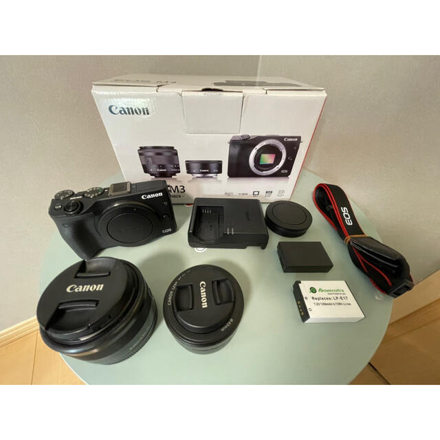 Canon EOS M3 Wレンズキット2 BK 美品　付属品完備