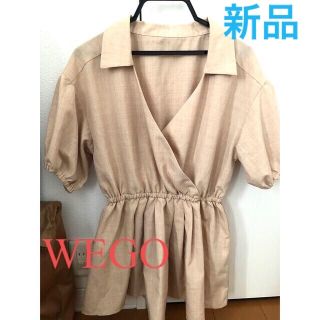 ウィゴー(WEGO)の新品　WEGO ウィゴー 半袖カシュクールカットソー　フリーサイズ(カットソー(半袖/袖なし))