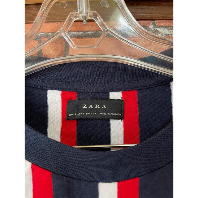 ZARA(ザラ)のZARA ザラ Tシャツ ストライプ レディーストップス白紺赤 フランス国旗色 レディースのトップス(Tシャツ(半袖/袖なし))の商品写真