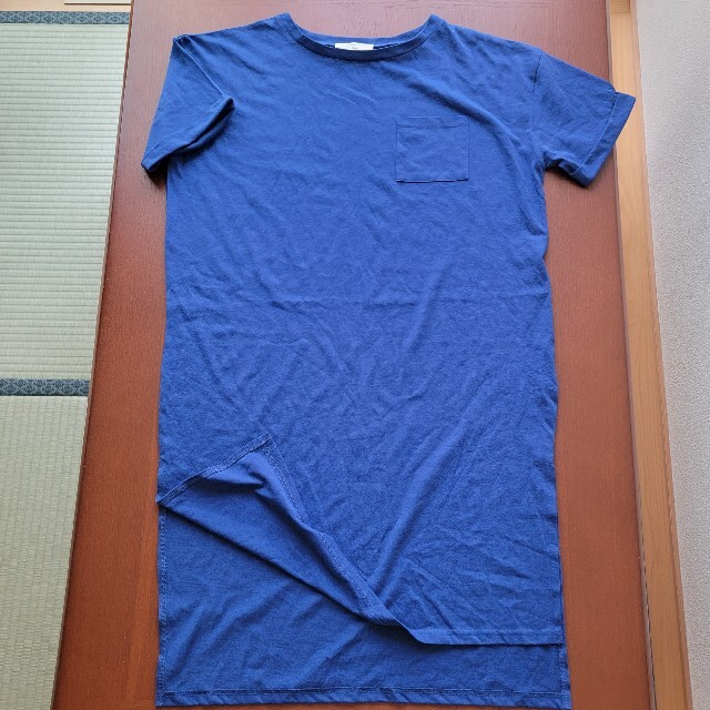 ロングTシャツ ブルー レディースのトップス(Tシャツ(長袖/七分))の商品写真