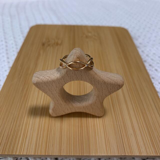 【ゴン様専用】K18 リング 11号 ピンクゴールド　ダイヤ レディースのアクセサリー(リング(指輪))の商品写真