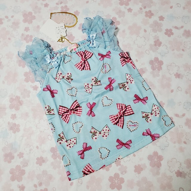 BUTTERFLY(バタフライ)の専用★バタフライ☆パール&リボンTシャツ キッズ/ベビー/マタニティのキッズ服女の子用(90cm~)(Tシャツ/カットソー)の商品写真