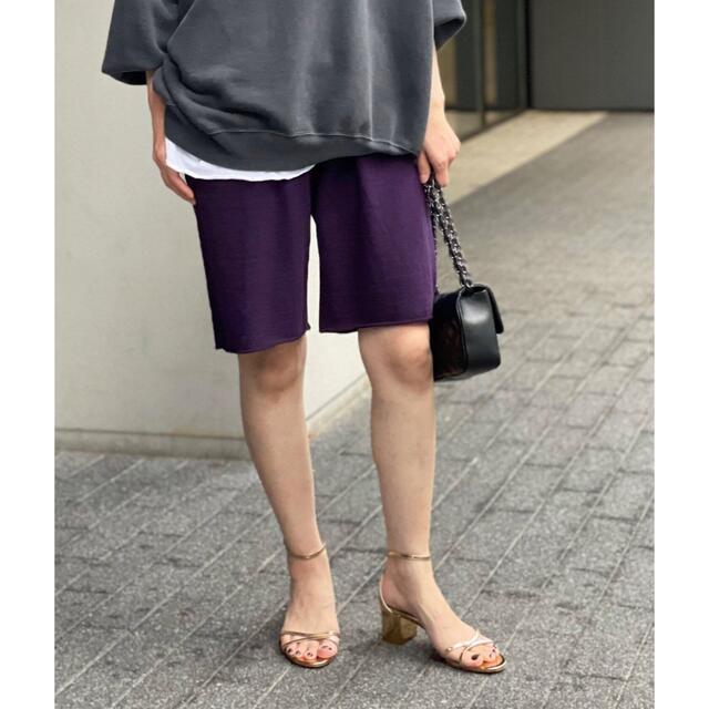 DEUXIEME CLASSE(ドゥーズィエムクラス)のDeuxieme Classe  Sweat ハーフパンツ パープル レディースのパンツ(ハーフパンツ)の商品写真