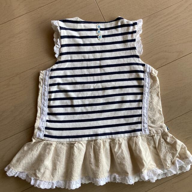 西松屋(ニシマツヤ)のボーダー　ワンピース キッズ/ベビー/マタニティのキッズ服女の子用(90cm~)(ワンピース)の商品写真