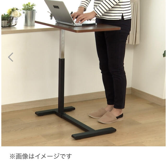 山善 - 高さ調節らくらく! 使いやすさを考えた レバー式昇降テーブル